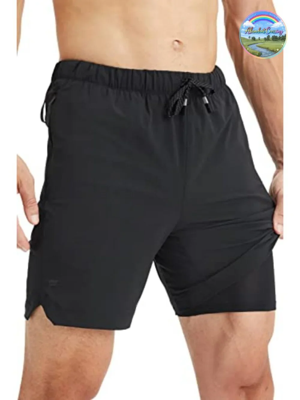 Men's Lined Athletic Shorts Quick-Dry Zip Pocket 7